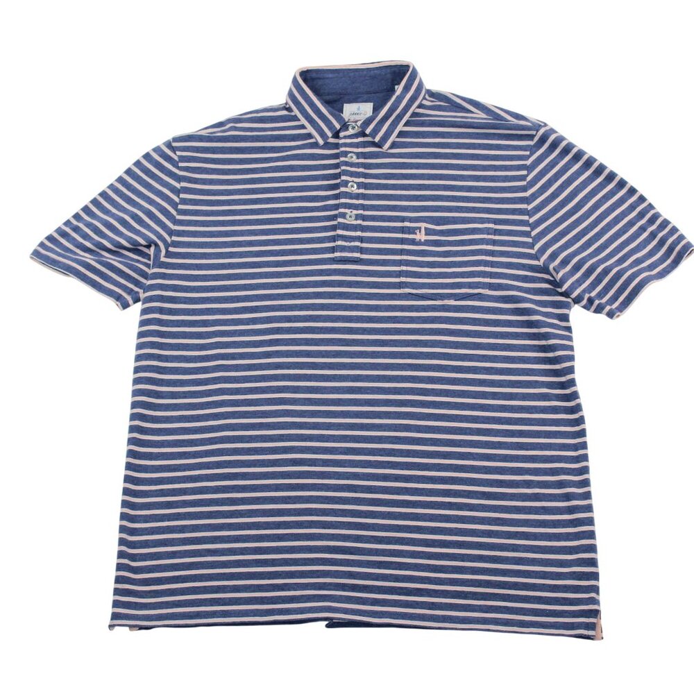 Johnnie - O Mens Large Golf Polo Shirt Hangin Out Striped Soft Short Sleeve